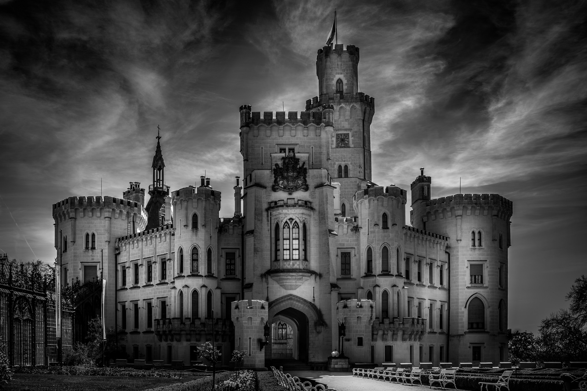 Historická architektura - zámky, česko, Hluboká nad Vltavou, Červená Lhota, Veltrusy 